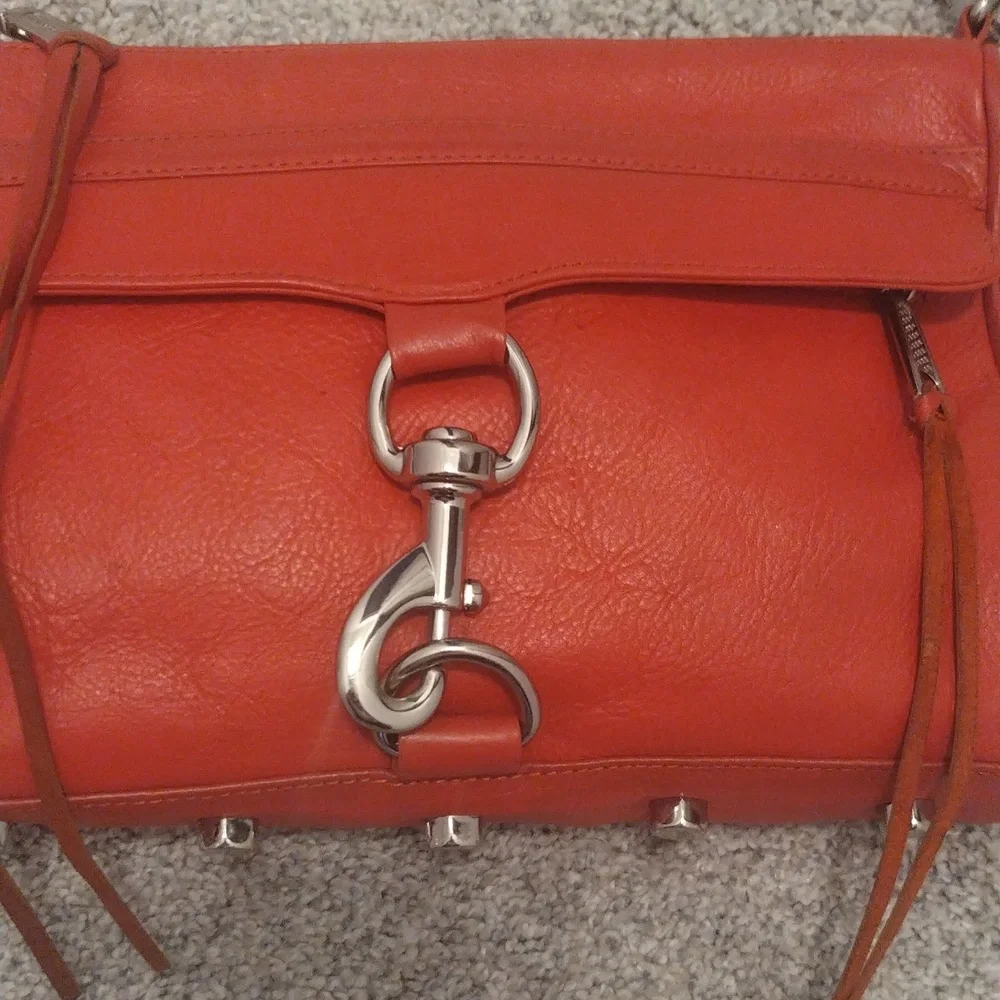 - Rebecca Minkoff rust leather fringe detail chain handle crossbody